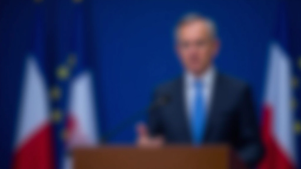 Salle de conférence de presse avec micro et pupître, drapeaux de l'Union européenne en arrière-plan